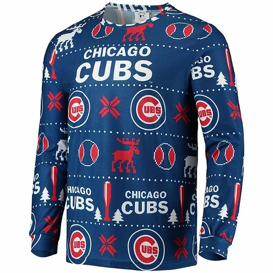Budget ๐ Unbranded Men's FOCO Royal Chicago Cubs Ugly Pajama Sleep Set ๐ฅฐ - Image 3