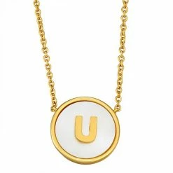 Budget ❤️ Unbranded 👩 Mother Of Pearl Initial Pendant Necklace 😉