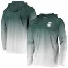 Brand new ✨ Unbranded Men's Columbia PFG Green Michigan State Spartans Terminal Tackle Omni-Shade UPF 50 Long Sleeve Hooded Top 👍