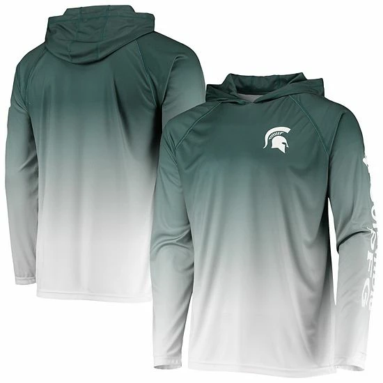 Brand new โจ Unbranded Men's Columbia PFG Green Michigan State Spartans Terminal Tackle Omni-Shade UPF 50 Long Sleeve Hooded Top ๐ - Image 2