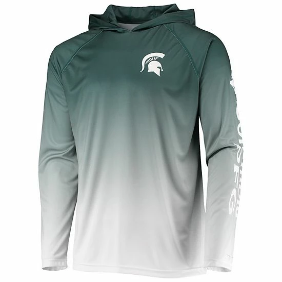 Brand new โจ Unbranded Men's Columbia PFG Green Michigan State Spartans Terminal Tackle Omni-Shade UPF 50 Long Sleeve Hooded Top ๐ - Image 3