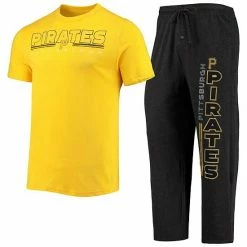 Best deal ❤️ Unbranded Men's Concepts Sport Black/Gold Pittsburgh Pirates Meter T-Shirt And Pants Sleep Set 🎉