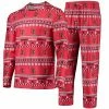 Brand new 🎉 Unbranded Men's Concepts Sport Red Louisville Cardinals Ugly Sweater Long Sleeve T-Shirt And Pants Sleep Set ✨