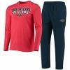 Cheap 🛒 Unbranded Men's Concepts Sport Navy/Red New Orleans Pelicans Long Sleeve T-Shirt & Pants Sleep Set 😍