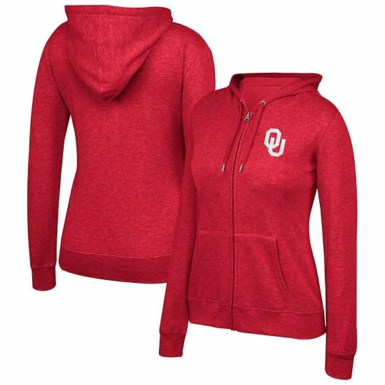 Wholesale ๐งจ Unbranded ๐ฉ Women's Top Of The World Heathered Crimson Oklahoma Sooners Essential 2-Hit Full-Zip Hoodie ๐