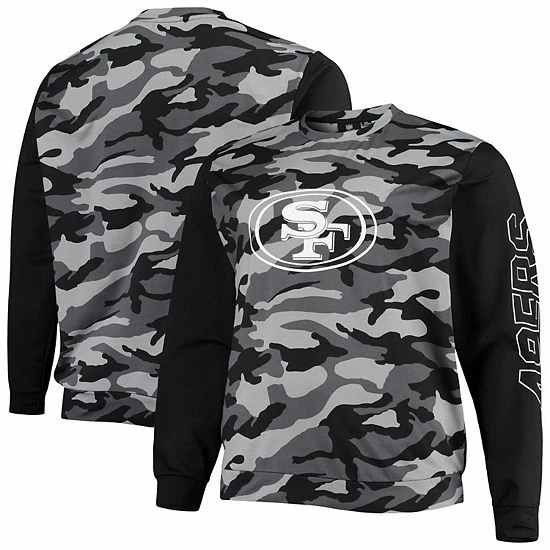 Deals 🎁 Unbranded Men's FOCO Black San Francisco 49ers Camo Long Sleeve T-Shirt 🔔