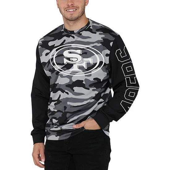 Deals 🎁 Unbranded Men's FOCO Black San Francisco 49ers Camo Long Sleeve T-Shirt 🔔 - Image 4