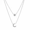 Coupon 🛒 Unbranded Sterling Silver Diamond Accent Sun & Moon Necklace 🤩