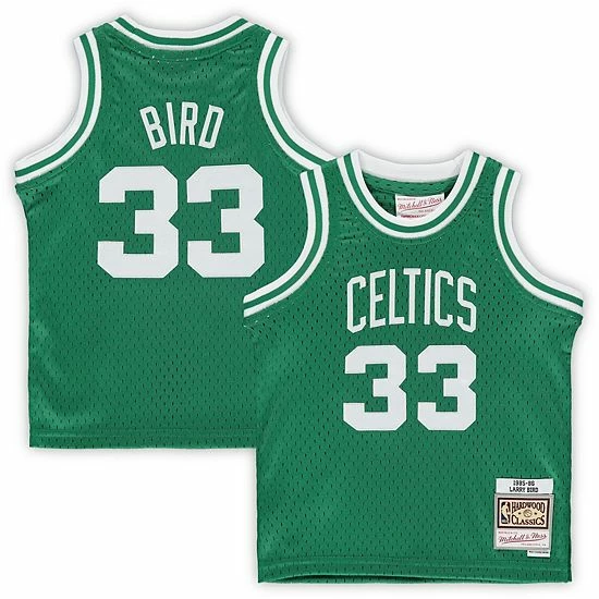 Coupon ⭐ Unbranded Infant Mitchell & Ness Larry Bird Kelly Green Boston Celtics 1985/86 Hardwood Classics Retired Player Jersey ✔️