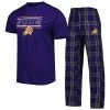Outlet 👏 Unbranded Men's Concepts Sport Purple/Black Phoenix Suns Badge T-Shirt & Pajama Pants Sleep Set 🧨