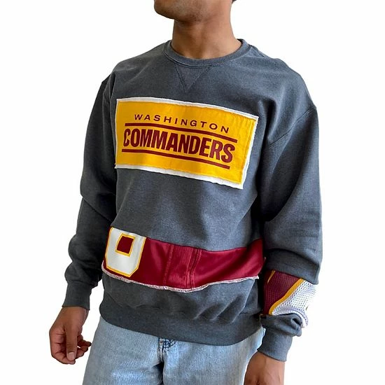 Wholesale ๐ Unbranded Men's Refried Apparel Gray Washington Commanders Sustainable Pullover Sweatshirt ๐