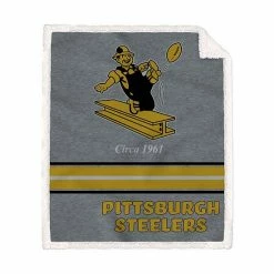 Hot Sale 👍 Unbranded Pittsburgh Steelers 50'' X 60'' Vintage Triple Stripe Sherpa Blanket ✔️