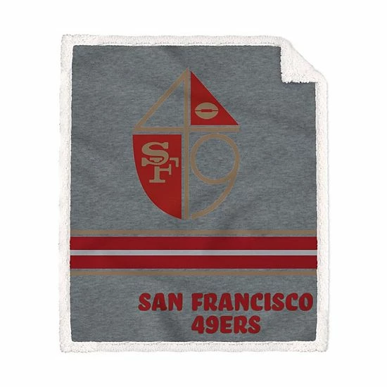Best Pirce 🔥 Unbranded San Francisco 49ers 50'' X 60'' Vintage Triple Stripe Sherpa Blanket 🛒