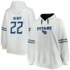 Coupon 🧨 Unbranded 👩 Women's Derrick Henry White/Navy Tennessee Titans Plus Size Name & Number Pullover Hoodie 🎁