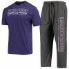 Discount 💯 Unbranded Men's Concepts Sport Heathered Charcoal/Purple TCU Horned Frogs Meter T-Shirt & Pants Sleep Set 😉