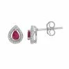 Discount 🌟 Unbranded Sterling Silver Ruby & Diamond Accent Teardrop Earrings 🔥