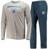 Cheapest 🛒 Unbranded Men's Concepts Sport Navy/Gray Memphis Grizzlies Long Sleeve T-Shirt & Pants Sleep Set 💯