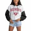 Coupon ⌛ Unbranded 👩 Women's Gameday Couture White/Black Oklahoma Sooners Good Time Color Block Cropped Hoodie ❤️