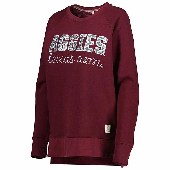 Outlet ๐ฏ Unbranded ๐ฉ Women's Pressbox Maroon Texas A&M Aggies Steamboat Animal Print Raglan Pullover Sweatshirt ๐ฅฐ - Image 3