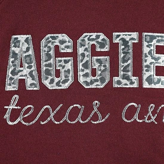 Outlet ๐ฏ Unbranded ๐ฉ Women's Pressbox Maroon Texas A&M Aggies Steamboat Animal Print Raglan Pullover Sweatshirt ๐ฅฐ - Image 5