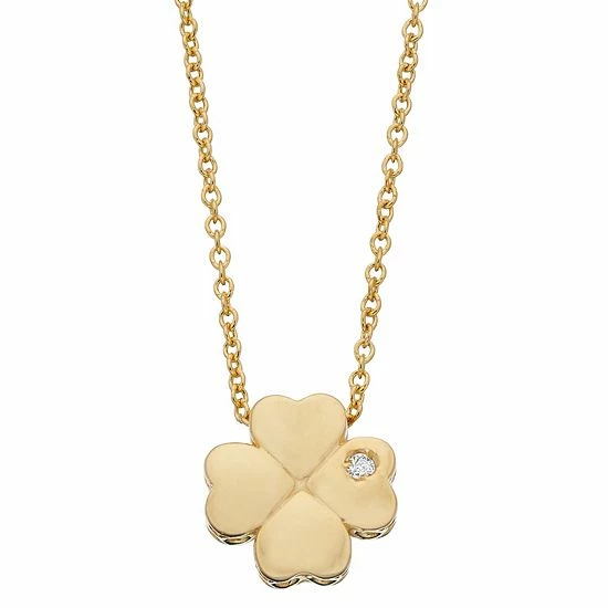 Wholesale 🛒 Unbranded 14k Gold Diamond Accent Clover Pendant Necklace 🛒