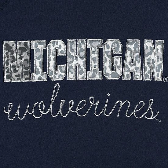 Deals ๐ Unbranded ๐ฉ Women's Pressbox Navy Michigan Wolverines Steamboat Animal Print Raglan Pullover Sweatshirt ๐ฅฐ - Image 5