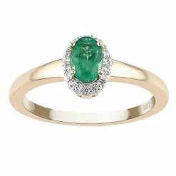 Wholesale ⌛ Unbranded 10k Gold Genuine Emerald & White Topaz Accent Ring 🔔
