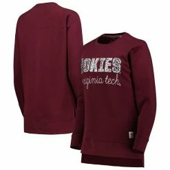 New 😀 Unbranded 👩 Women's Pressbox Maroon Virginia Tech Hokies Steamboat Animal Print Raglan Pullover Sweatshirt 🎁