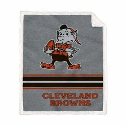Best deal 🔥 Unbranded Cleveland Browns 50'' X 60'' Vintage Triple Stripe Sherpa Blanket ⭐