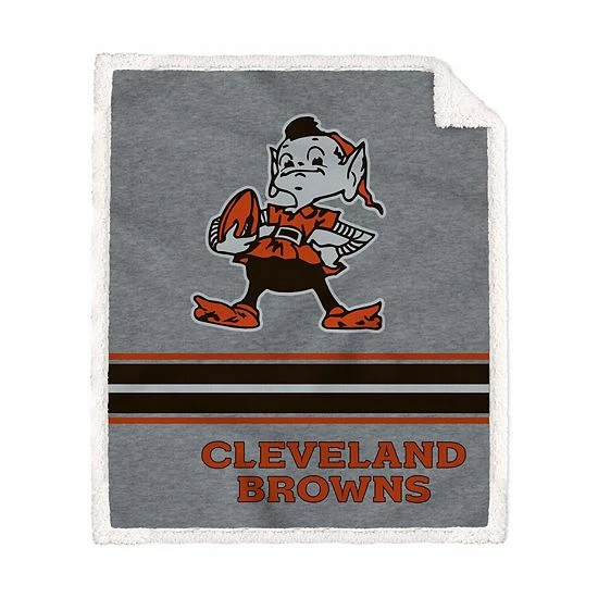 Best deal ๐ฅ Unbranded Cleveland Browns 50'' X 60'' Vintage Triple Stripe Sherpa Blanket โญ