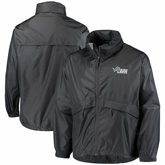 Flash Sale 🎁 Unbranded Men's Dunbrooke Graphite Detroit Lions Circle Sportsman Waterproof Packable Full-Zip Jacket 🌟 - Image 2