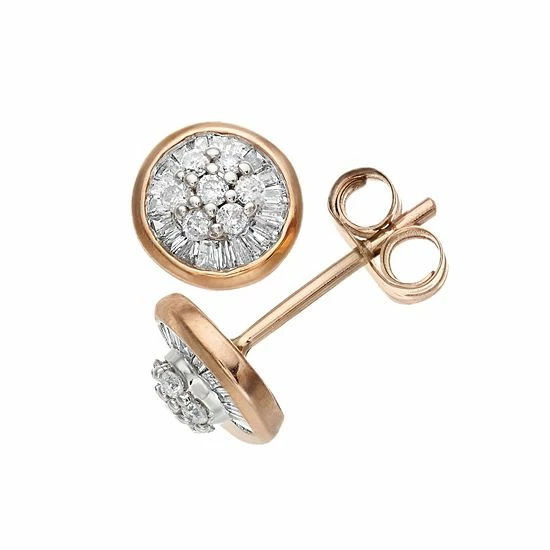 Wholesale โญ Unbranded 10k Rose Gold 1/4 Carat T.W. Diamond Round Cluster Stud Earrings ๐
