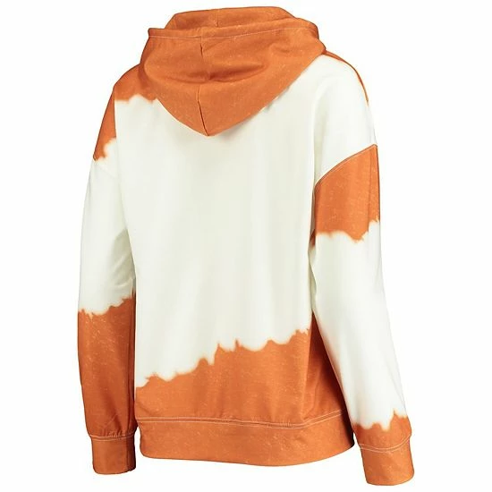 New ๐ Unbranded ๐ฉ Women's Gameday Couture White/Texas Orange Texas Longhorns For The Fun Double Dip-Dyed Pullover Hoodie ๐คฉ - Image 4