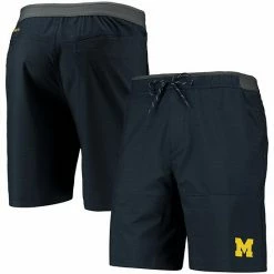 Promo ✔️ Unbranded Men's Columbia Navy Michigan Wolverines Twisted Creek Omni-Shield Shorts 🔥