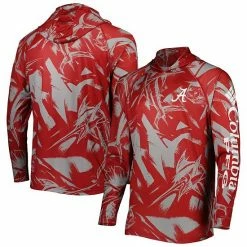 Buy 🛒 Unbranded Men's Columbia Crimson Alabama Crimson Tide Super Terminal Tackle Omni-Shade Raglan Long Sleeve Hoodie T-Shirt 👏