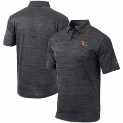 New 🥰 Unbranded Men's Columbia Golf Charcoal Miami Hurricanes Omni-Wick Set Polo 😍