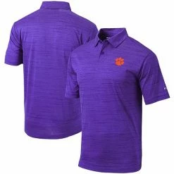 New ⭐ Unbranded Men's Columbia Golf Purple Clemson Tigers Omni-Wick Set Polo 😉