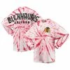 New 🎉 Unbranded 👩 Women's Red Chicago Blackhawks Spiral Tie-Dye Long Sleeve T-Shirt 🌟