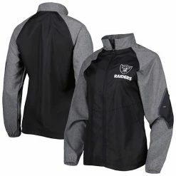 Best deal 🤩 Unbranded 👩 Women's Dunbrooke Black/Gray Las Vegas Raiders Hurricane Raglan Full-Zip Windbreaker 😍