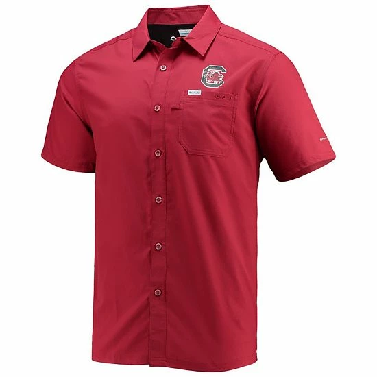 Outlet ✨ Unbranded Men's Columbia PFG Garnet South Carolina Gamecocks Slack Tide Camp Button-Up 👚 Shirt 🥰 - Image 3