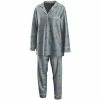 Outlet 🤩 Unbranded 👩 Women's WEAR By Erin Andrews Silver Detroit Lions Long Sleeve Button-Up 👕 Shirt & Pants Sleep Set 🤩
