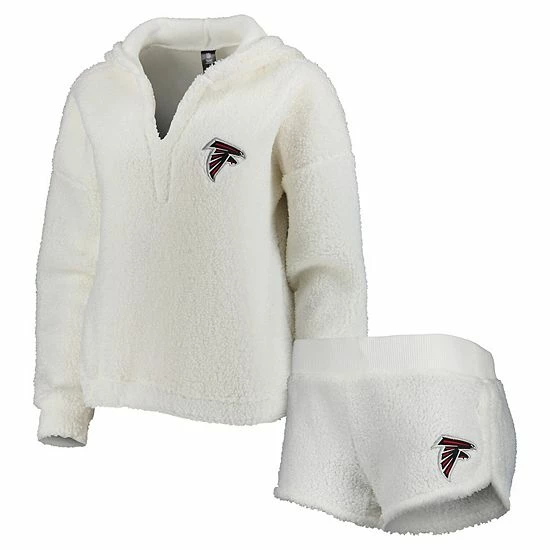Wholesale ๐ฅ Unbranded ๐ฉ Women's Concepts Sport Cream Atlanta Falcons Fluffy Hoodie Top & Shorts Set ๐ - Image 2