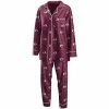 Outlet ⌛ Unbranded 👩 Women's WEAR By Erin Andrews Burgundy Colorado Avalanche Long Sleeve Button-Up 👚 Shirt & Pants Sleep Set 🤩