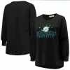 Top 10 🧨 Unbranded 👩 Women's Black Miami Dolphins Plus Size Fleece Pullover Sweatshirt 🎉