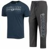 Cheap 👍 Unbranded Men's Concepts Sport Heathered Charcoal/Navy BYU Cougars Meter T-Shirt & Pants Sleep Set ✨