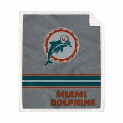 Top 10 ⌛ Unbranded Miami Dolphins 50'' X 60'' Vintage Triple Stripe Sherpa Blanket ⭐
