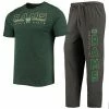 Cheap 🔔 Unbranded Men's Concepts Sport Heathered Charcoal/Green Colorado State Rams Meter T-Shirt & Pants Sleep Set ✨