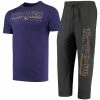 Brand new ✔️ Unbranded Men's Concepts Sport Heathered Charcoal/Purple ECU Pirates Meter T-Shirt & Pants Sleep Set ✨