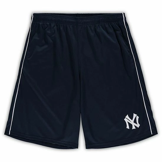 Promo 🎁 Unbranded Men's Navy New York Yankees Big & Tall Mesh Shorts 😉