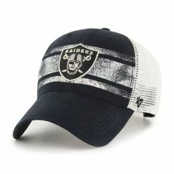 Budget 😉 Unbranded Men's '47 Black/White Las Vegas Raiders Interlude MVP Trucker Snapback Hat 😍